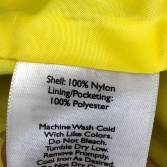 Eddie Bauer Travex Bright Yellow Nylon Rain Travel Jacket Women's Large L EUC - Picture 7 of 8